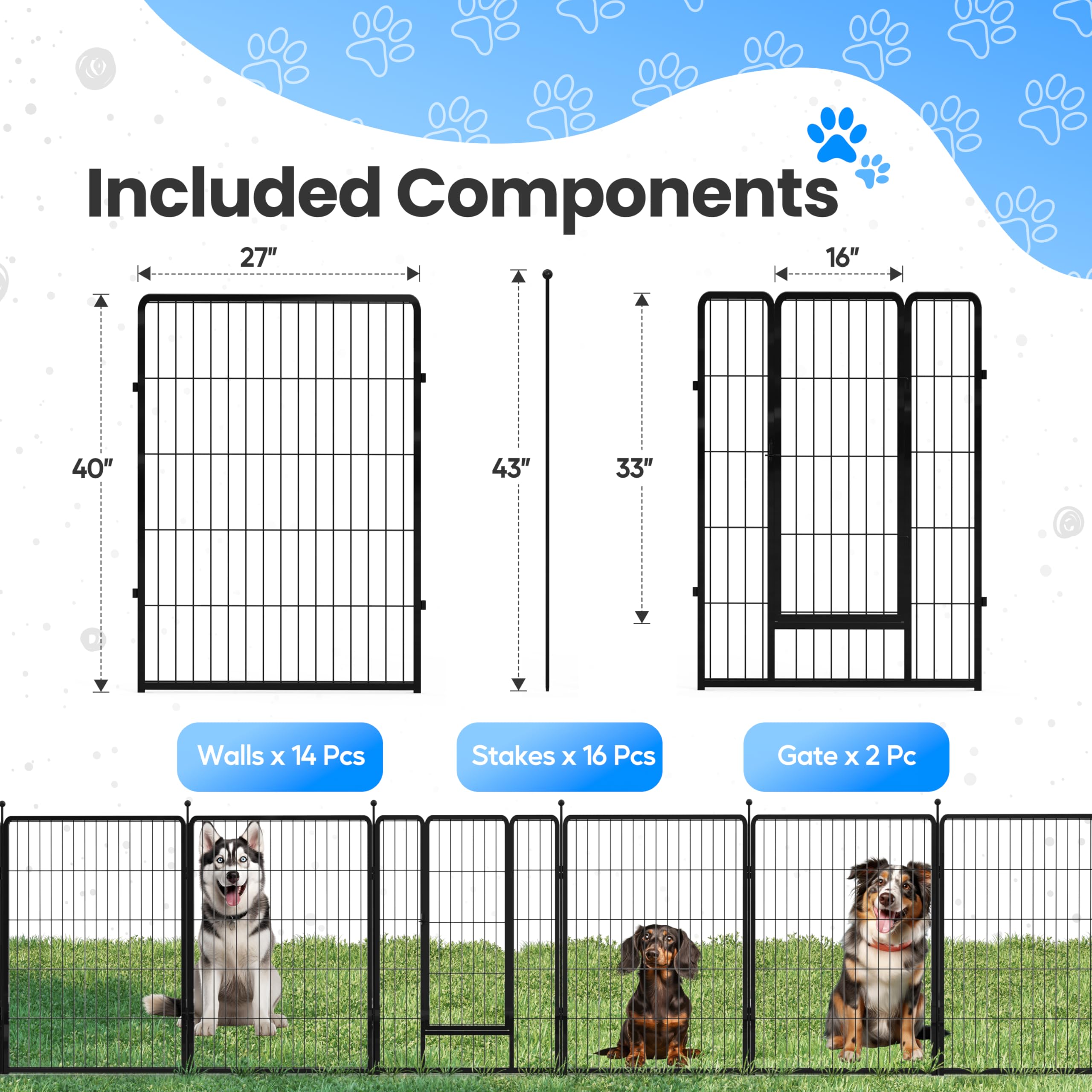 Foto 4 pulgar | Parque Infantil Para Perros Simple Deluxe De 40 Pulgadas Y 16 Paneles Para Interiores Y Exteriores - Venta Internaciona
