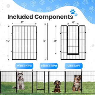 Foto 3 | Parque Infantil Para Perros Simple Deluxe De 40 Pulgadas Y 16 Paneles Para Interiores Y Exteriores - Venta Internaciona