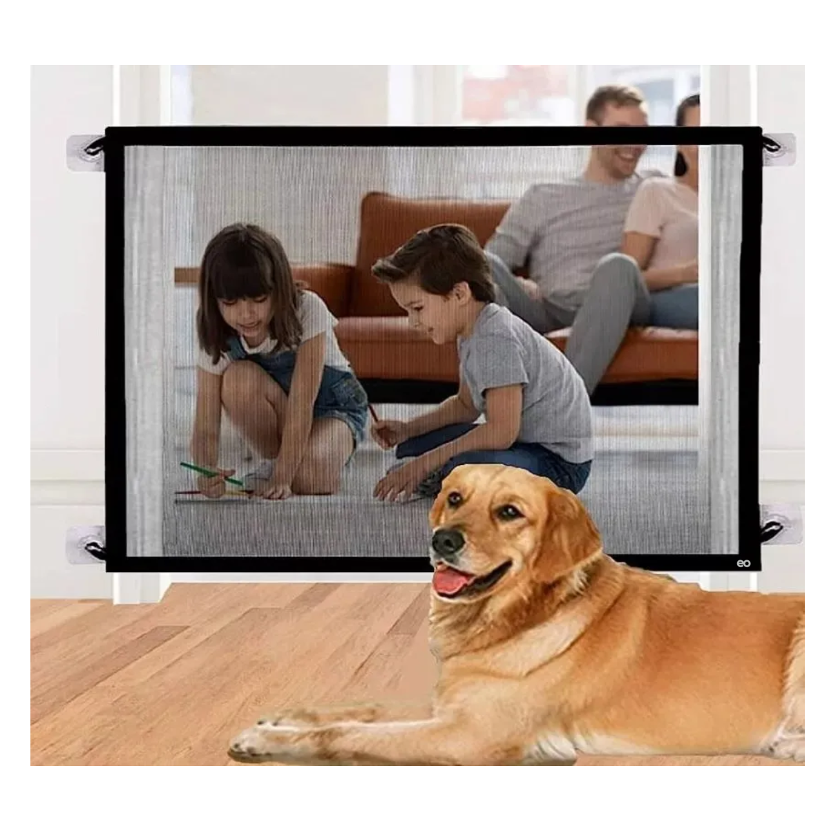 Foto 5 pulgar | Puerta Para Perros  Mascotas Y Bebes Malla Interior，2 Piezas Eo Safe Imports Esi-20231 Negro