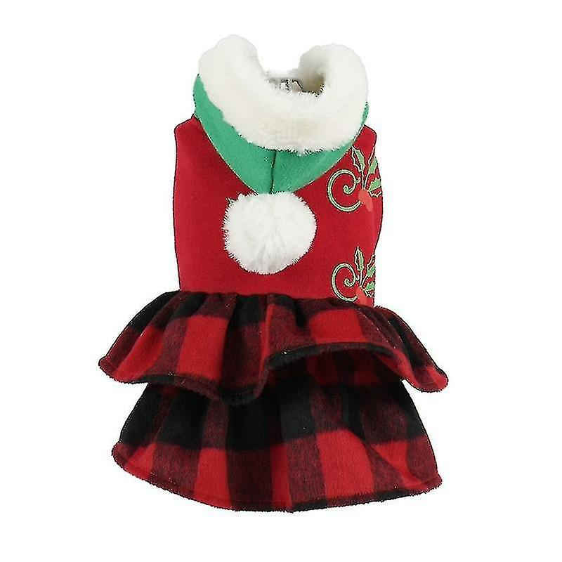 Foto 2 pulgar | Vestido Navideño De Princesa De Dos Piernas A Cuadros Para Perros Y Gatos Xl - Venta Internacional.