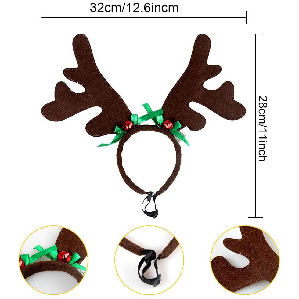 Foto 4 pulgar | Disfraz Navideño De Perro Sanlin Beans Con Cuernos De Reno Para Mascotas - Venta Internacional.