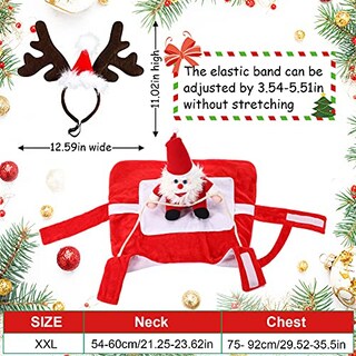 Foto 3 | Disfraz Navideño Para Perro De Mascota, Disfraz De Papá Noel - Venta Internacional.