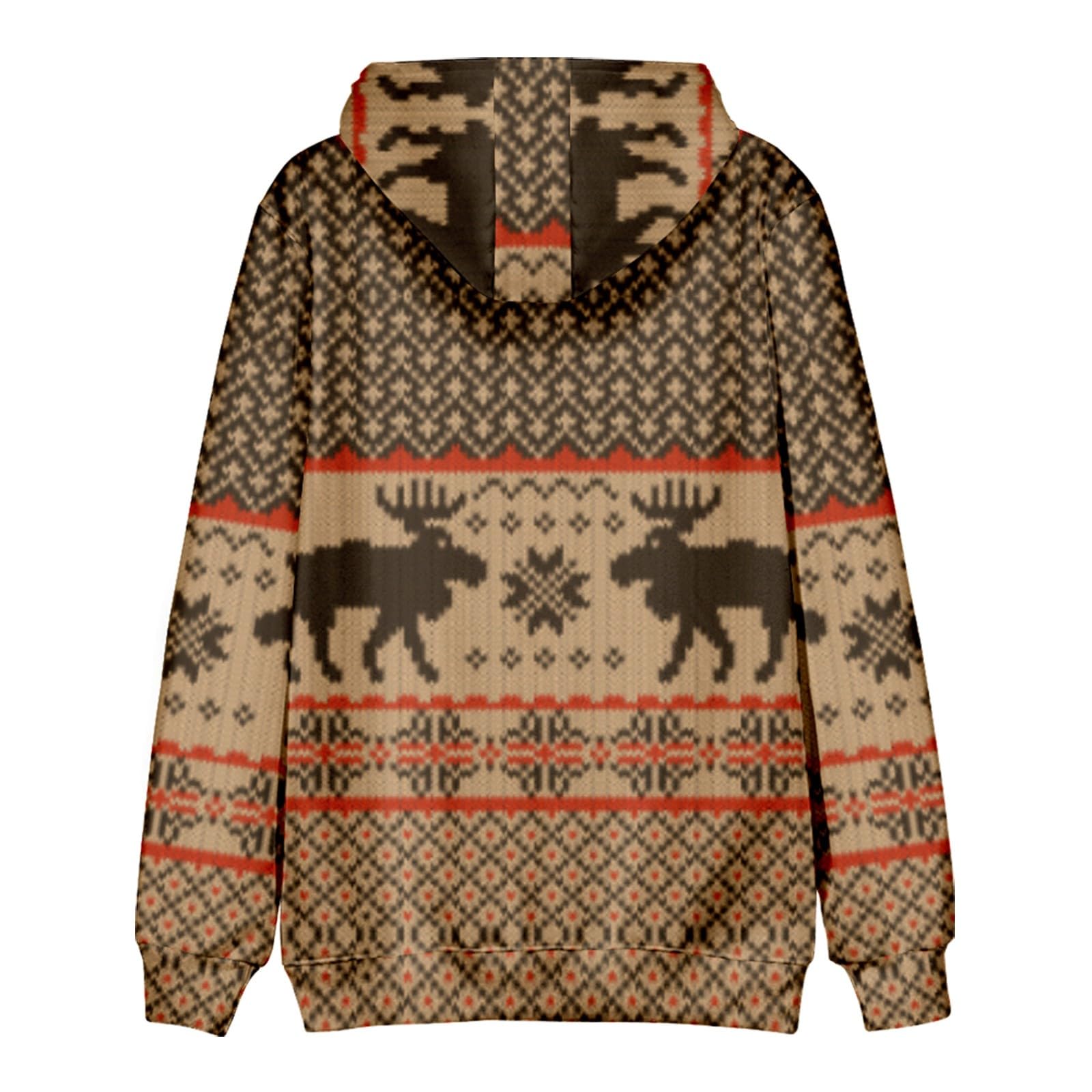 Foto 6 pulgar | Sudadera Con Capucha Para Hombre Con Estampado Navideño De Copos De Nieve Y Renos - Venta Internacional.