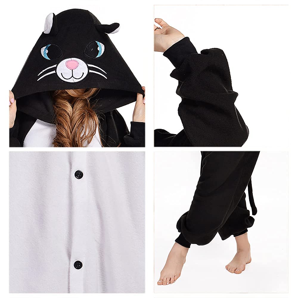 Foto 6 | Disfraz De Mono Newcosplay Con Forma De Animal, Pijama De Felpa, Gato Negro, Adulto - Venta Internacional.