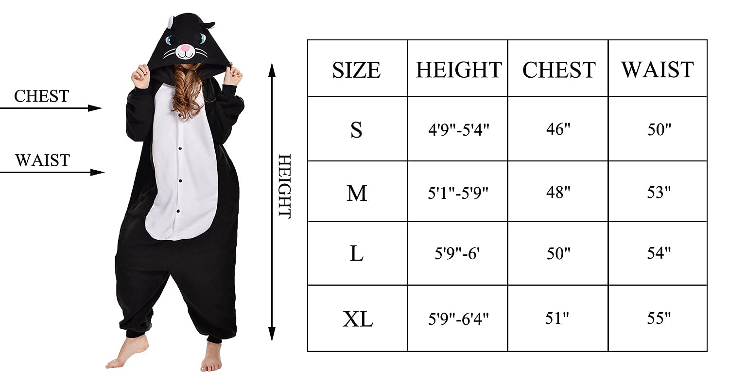 Foto 7 | Disfraz De Mono Newcosplay Con Forma De Animal, Pijama De Felpa, Gato Negro, Adulto - Venta Internacional.