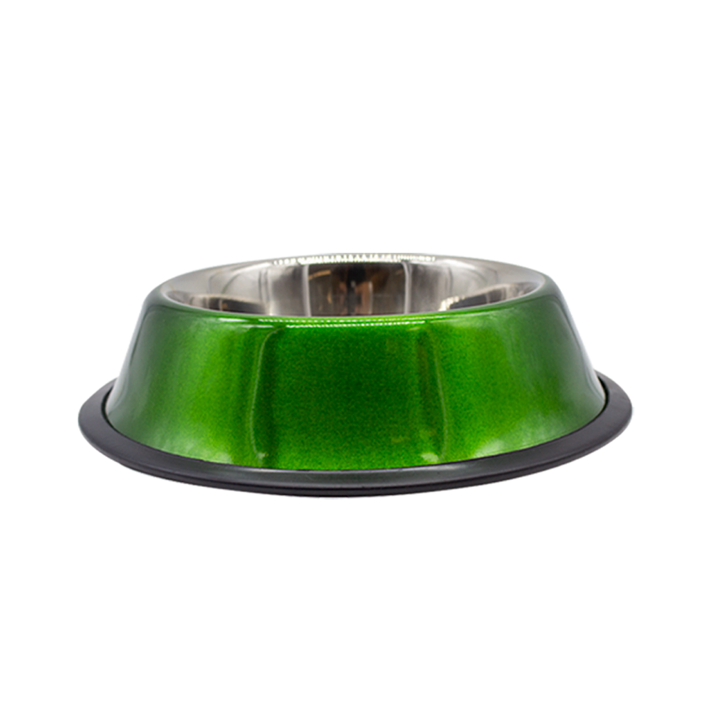 Foto 2 pulgar | Plato Para Perro Tazón Grande Verde Aluminio Antiderrapante