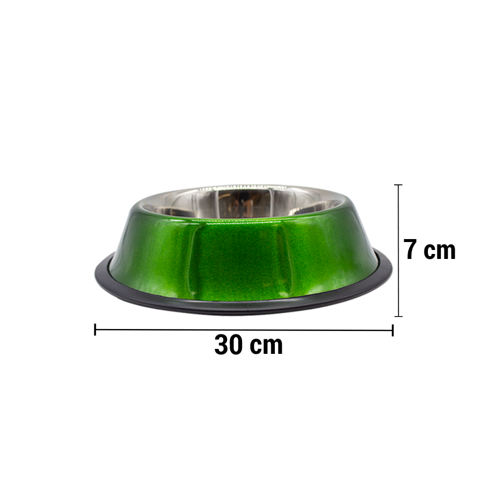 Foto 3 pulgar | Plato Para Perro Tazón Grande Verde Aluminio Antiderrapante