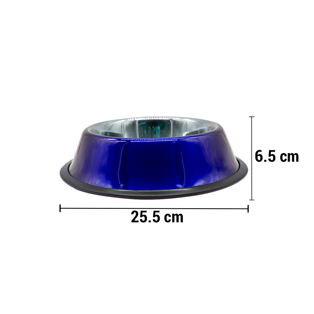 Foto 3 pulgar | Plato Para Perro Tazón Mediano Azul Aluminio Antiderrapante