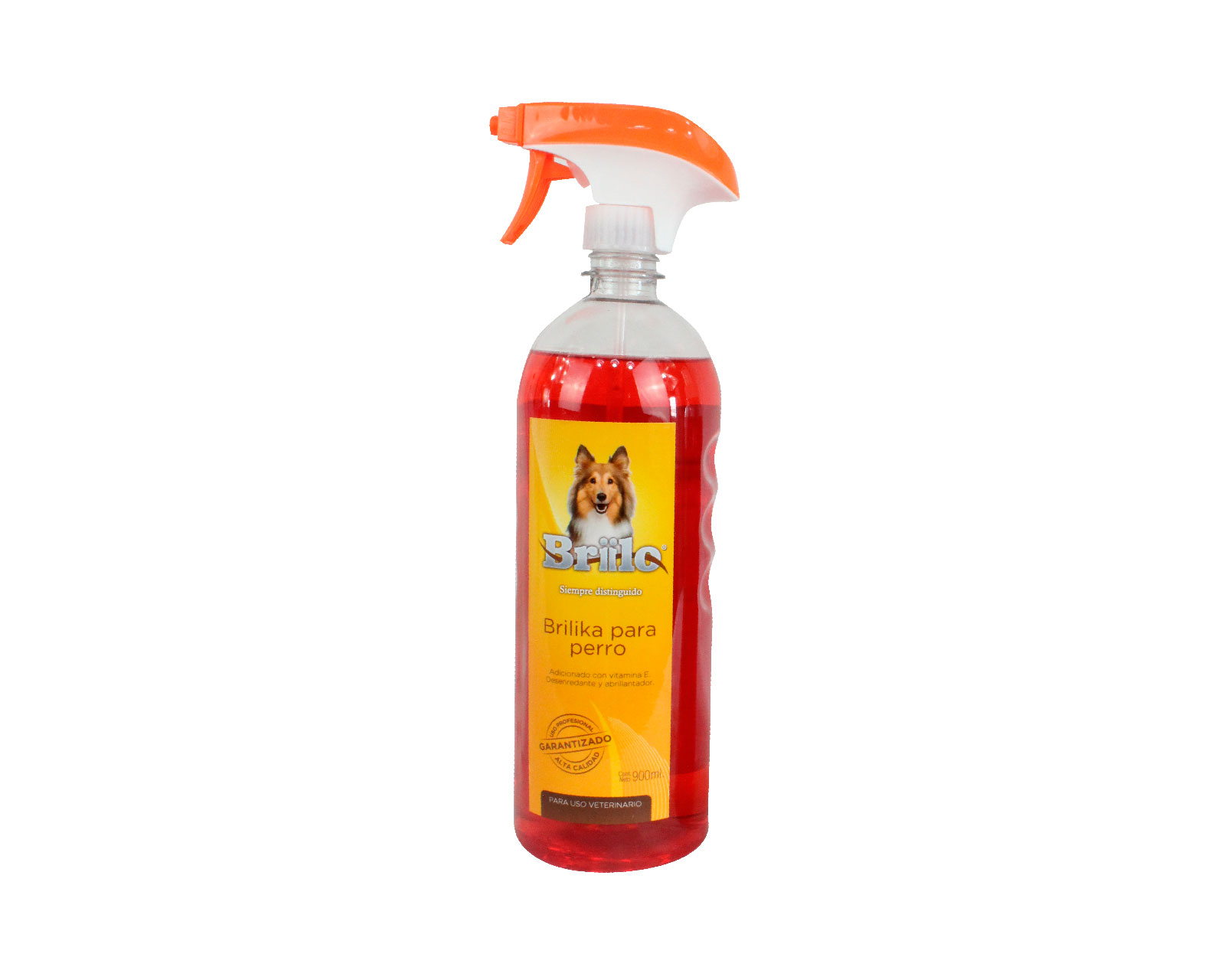 Brilika Abrillantador de Pelaje de Mascotas 900 ml Briilo Líquido color Anaranjado