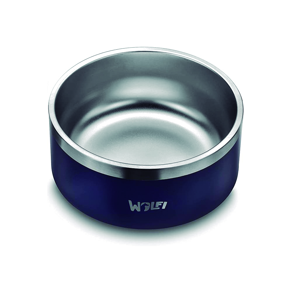 Foto 3 pulgar | Tazón Plato para Perro Wolfi  de Acero Inoxidable Antideslizante color Azul