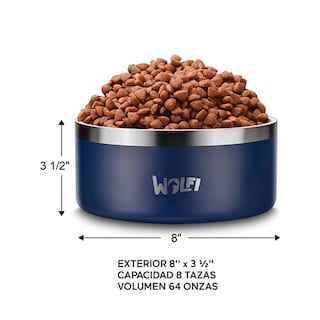 Foto 3 | Tazón Plato para Perro Wolfi de Acero Inoxidable Antideslizante color Azul