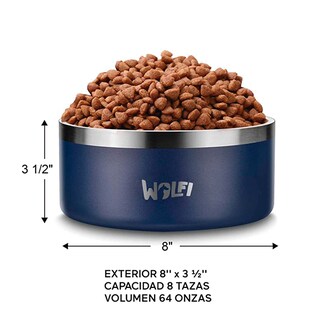 Foto 2 | Tazón Plato para Perro Wolfi de Acero Inoxidable Antideslizante color Azul
