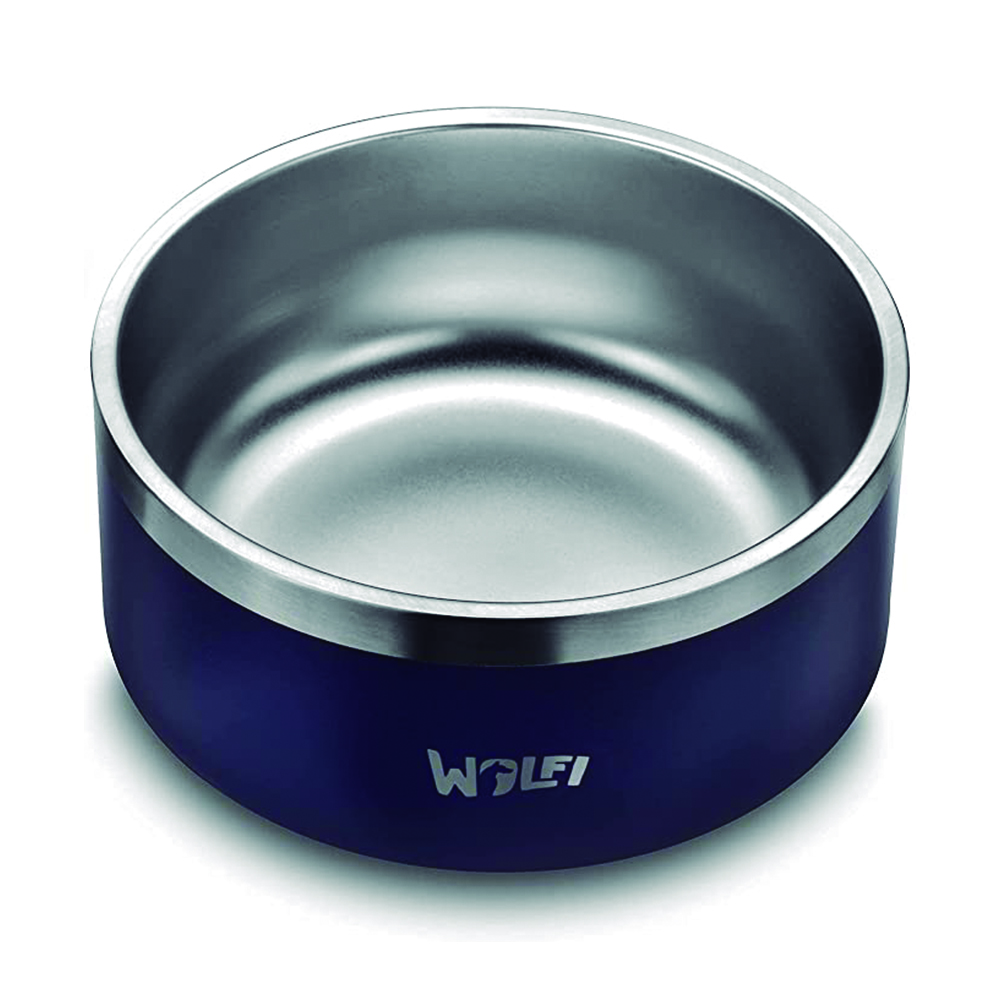 Foto 4 pulgar | Tazón Plato para Perro Wolfi  de Acero Inoxidable Antideslizante color Azul