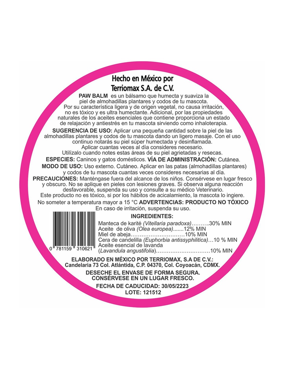 Foto 3 | Pomada Terriomax Paw Balm para Patas de Perros y Gatos