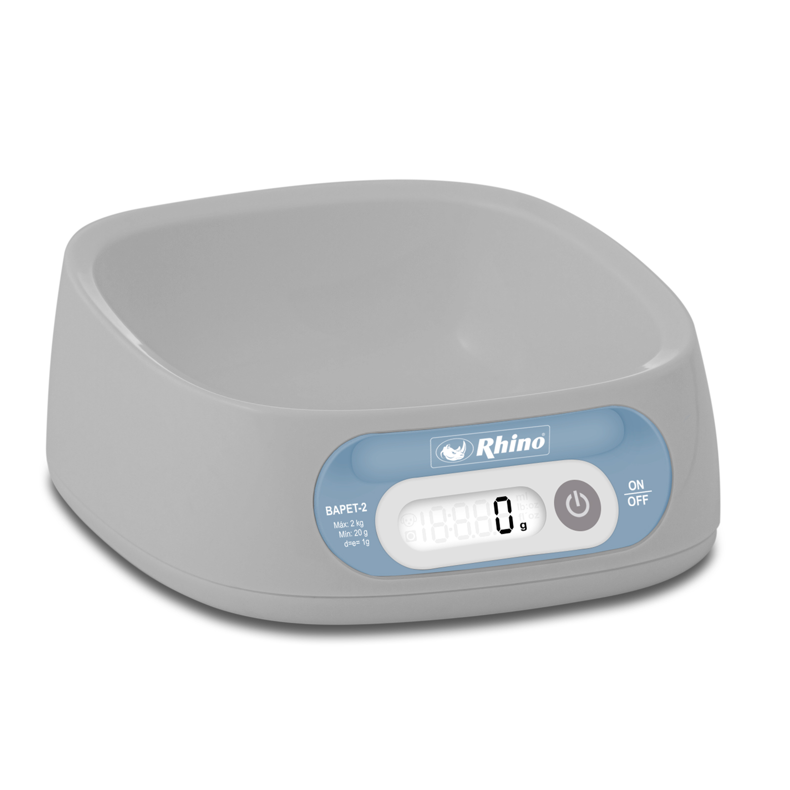 Báscula Electrónica Rhino de Tazón para Mascotas BAPET-2 color Gris