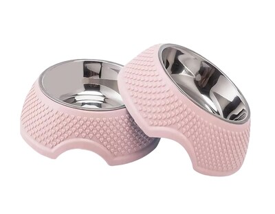 Foto 1 | Plato para Mascotas Belug Antiderrapante color Rosa 2 Piezas