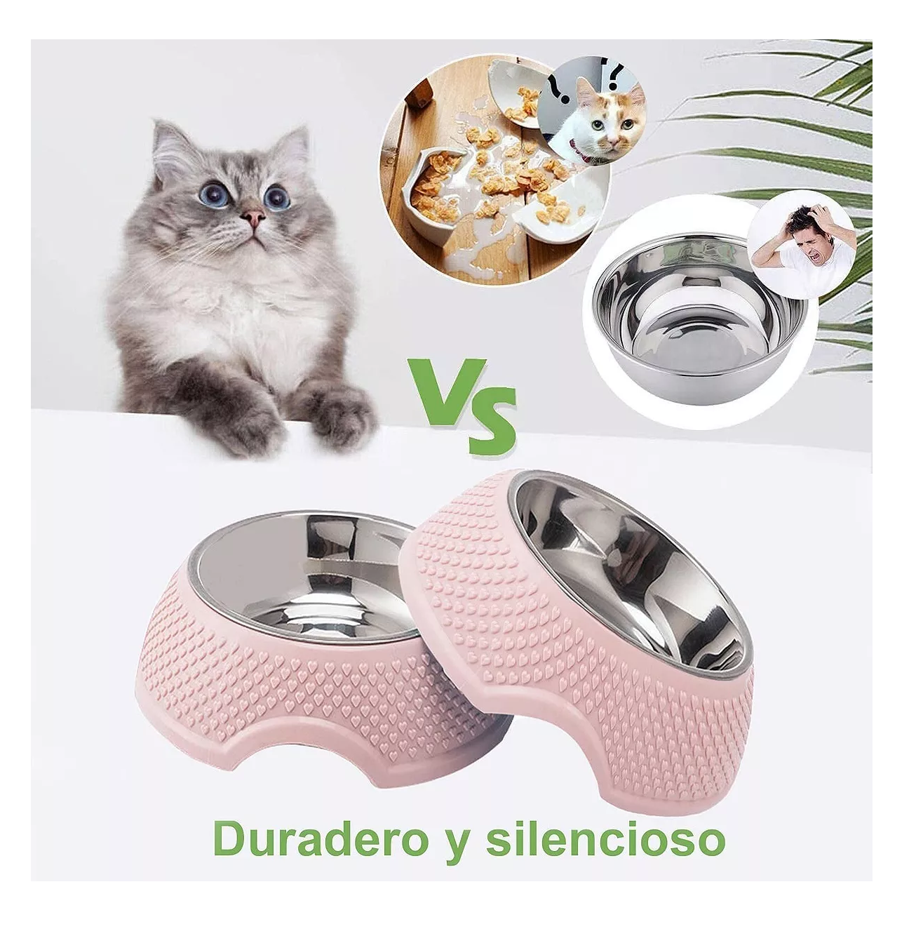 Foto 3 pulgar | Plato para Mascotas Belug Antiderrapante color Rosa 2 Piezas