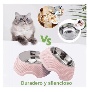 Foto 2 | Plato para Mascotas Belug Antiderrapante color Rosa 2 Piezas
