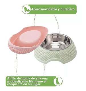 Foto 3 | Plato para Mascotas Belug Antiderrapante color Rosa 2 Piezas