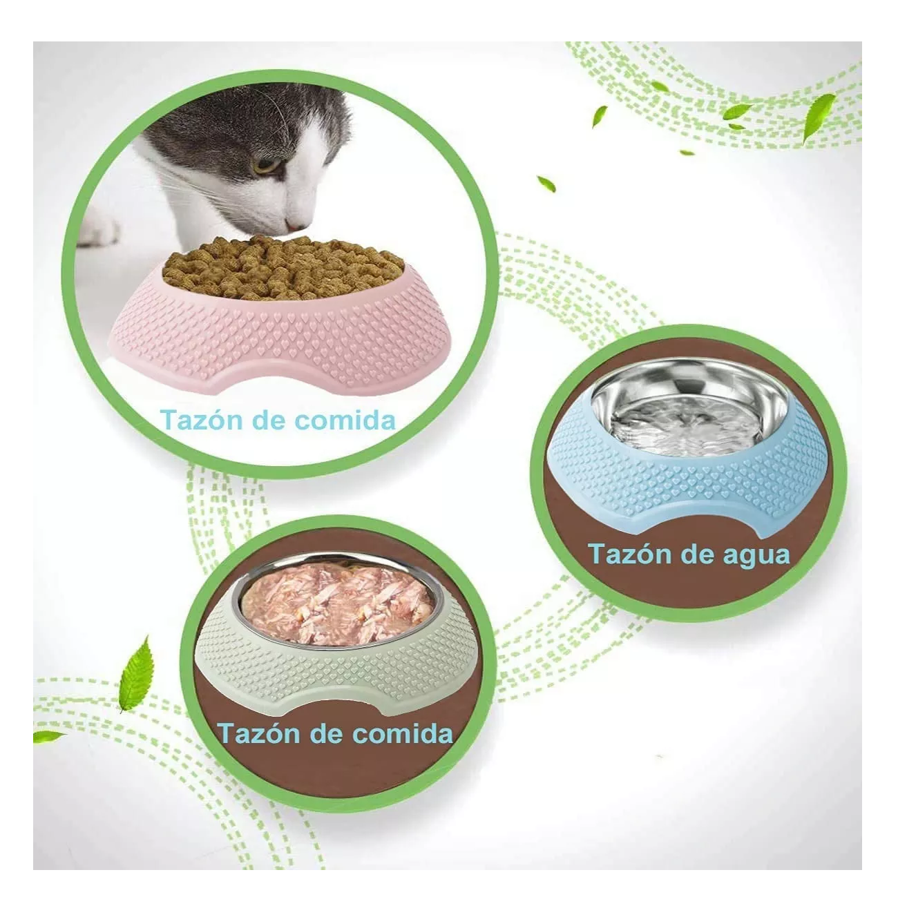 Foto 4 | Plato para Mascotas Belug Antiderrapante color Rosa 2 Piezas