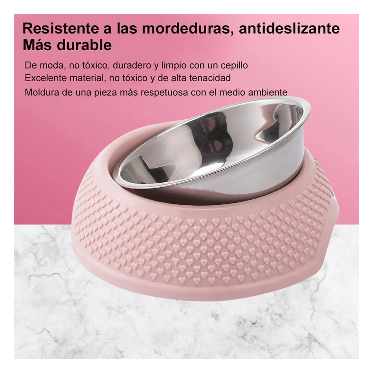 Foto 6 pulgar | Plato para Mascotas Belug Antiderrapante color Rosa 2 Piezas