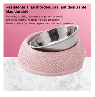 Foto 5 | Plato para Mascotas Belug Antiderrapante color Rosa 2 Piezas
