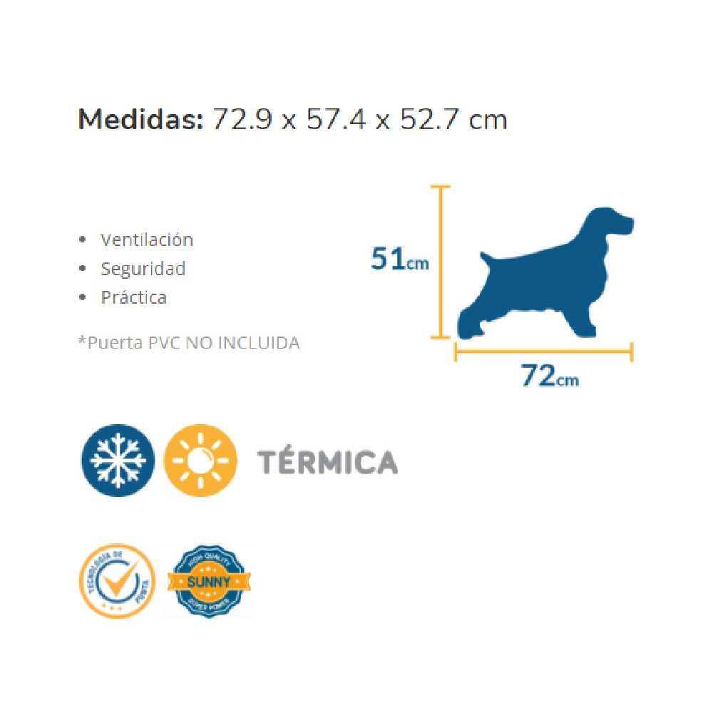 Foto 3 pulgar | Casa Tipo Iglú Térmica para Perro Chico 72.9x57.5x52.7cm Sunny Pets