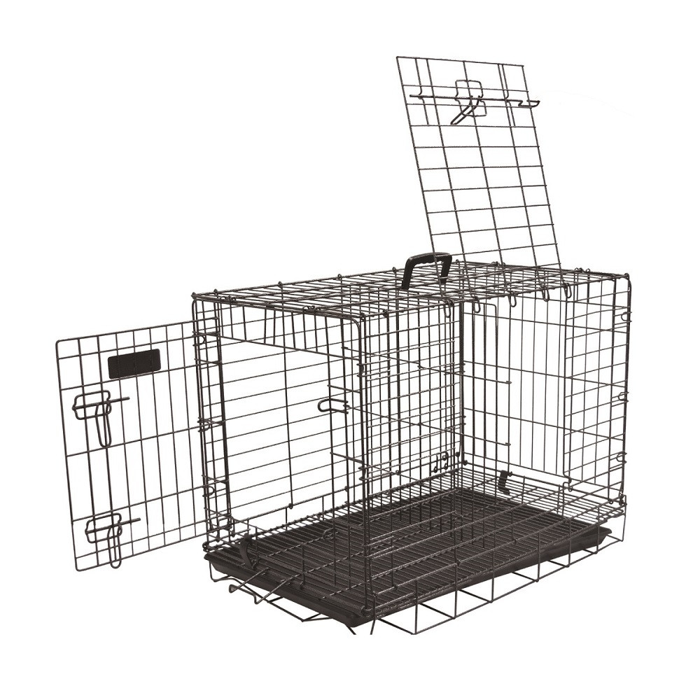 Foto 2 | Jaula Metálica Plegable Perro 107x70x75cm 2 Puertas Sunny Pets