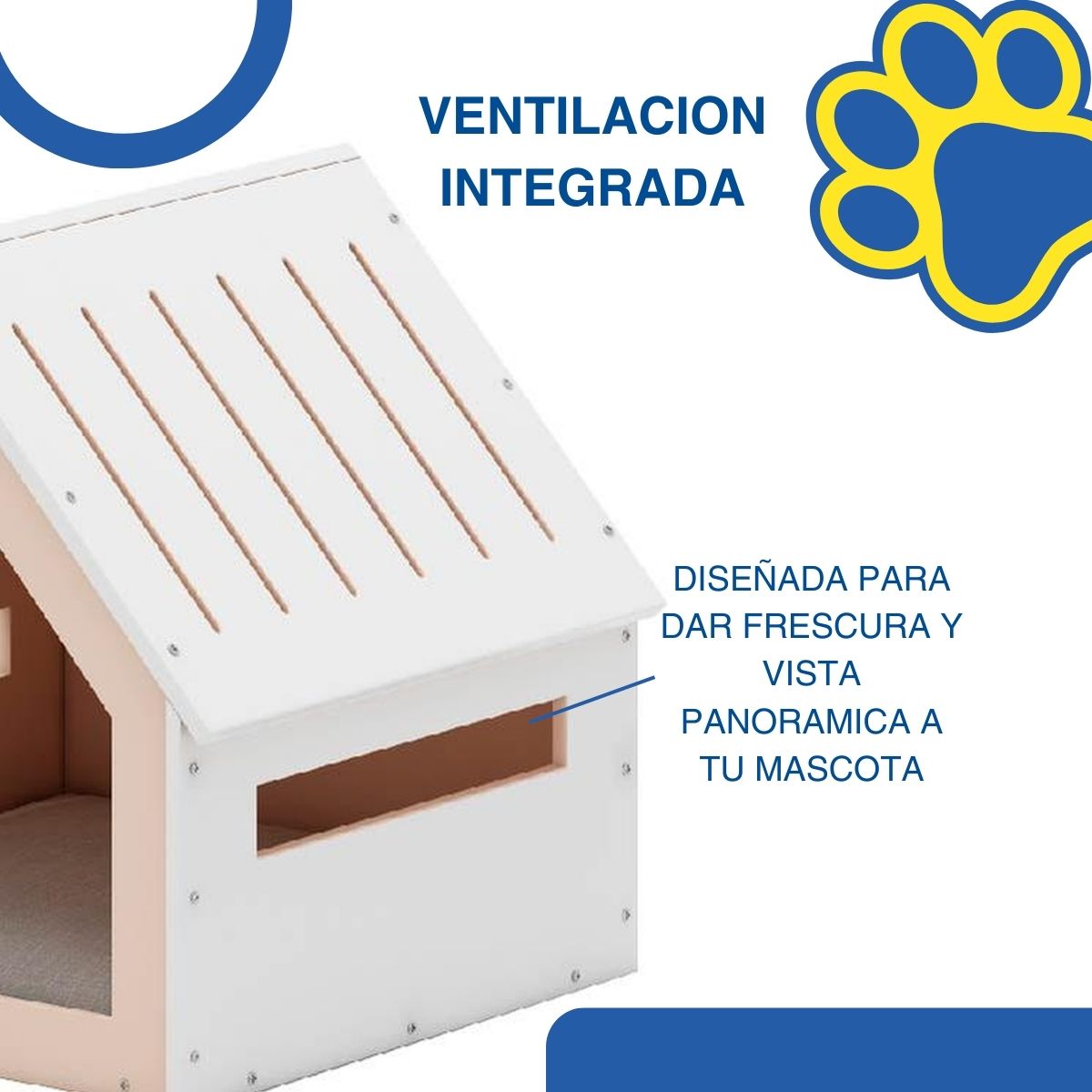 Foto 3 pulgar | Casa para Mascota Poli Pets PP-CPM01WH-GD Grande color Blanco