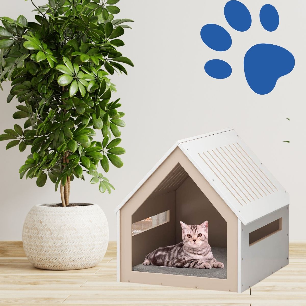 Foto 5 | Casa para Mascota Poli Pets PP-CPM01WH-GD Grande color Blanco