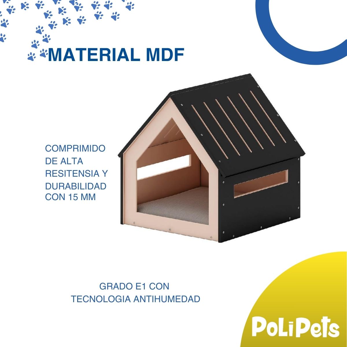 Foto 4 pulgar | Casa para Mascotas Poli Pets PP-CPMBK-48CM Chica color Negro