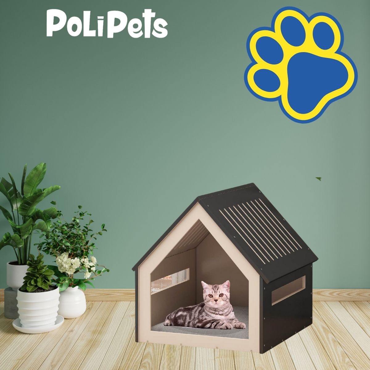 Foto 6 pulgar | Casa para Mascotas Poli Pets PP-CPMBK-48CM Chica color Negro