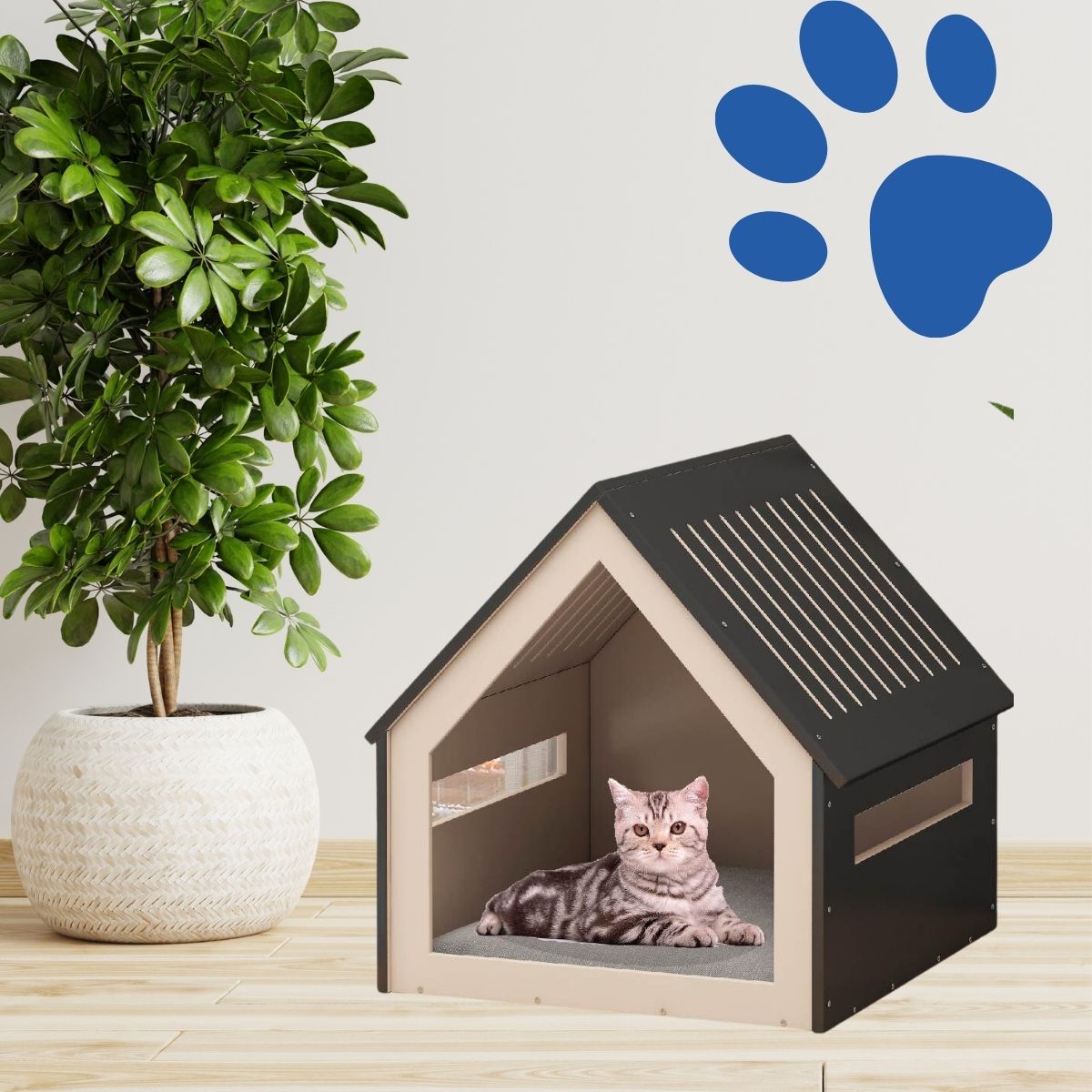 Foto 5 | Casa para Mascotas Poli Pets PP-CPM01BK-GD Grande color Negro