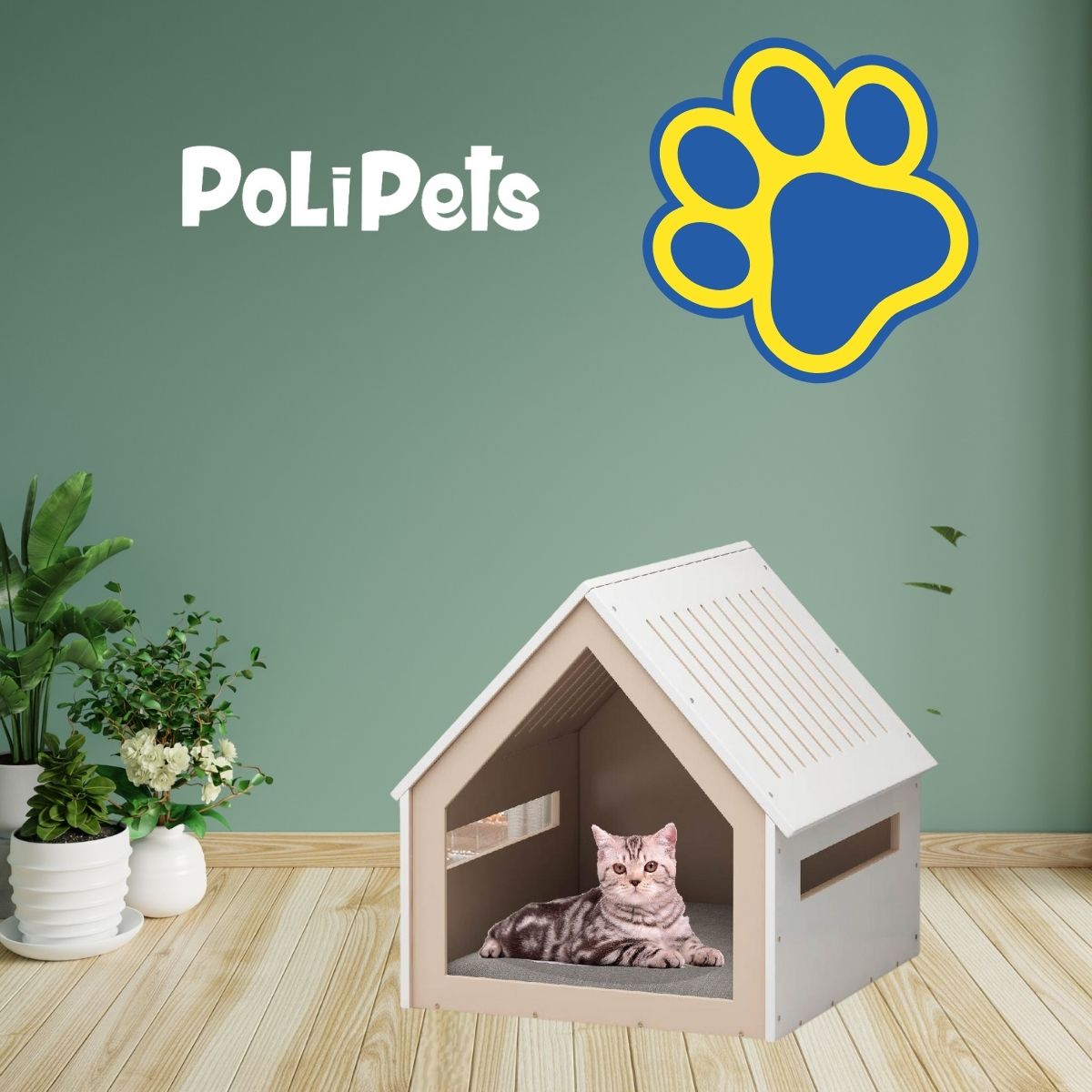 Foto 6 pulgar | Casa para Mascota Poli Pets PP-CPMWH-48CM Chica color Blanco