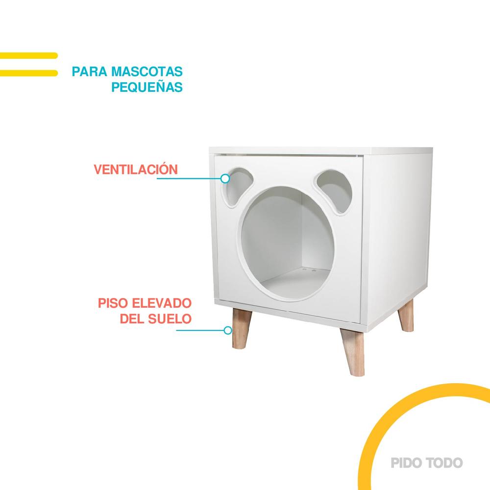 Foto 5 pulgar | Casa para Mascotas Interior Tipo Buro PIDOTODO PT-CPM01WH color Blanco