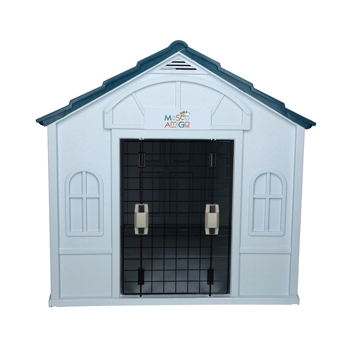 Foto 5 pulgar | Casa para Perro Grande Mascoamigo Azul Puerta Metálica