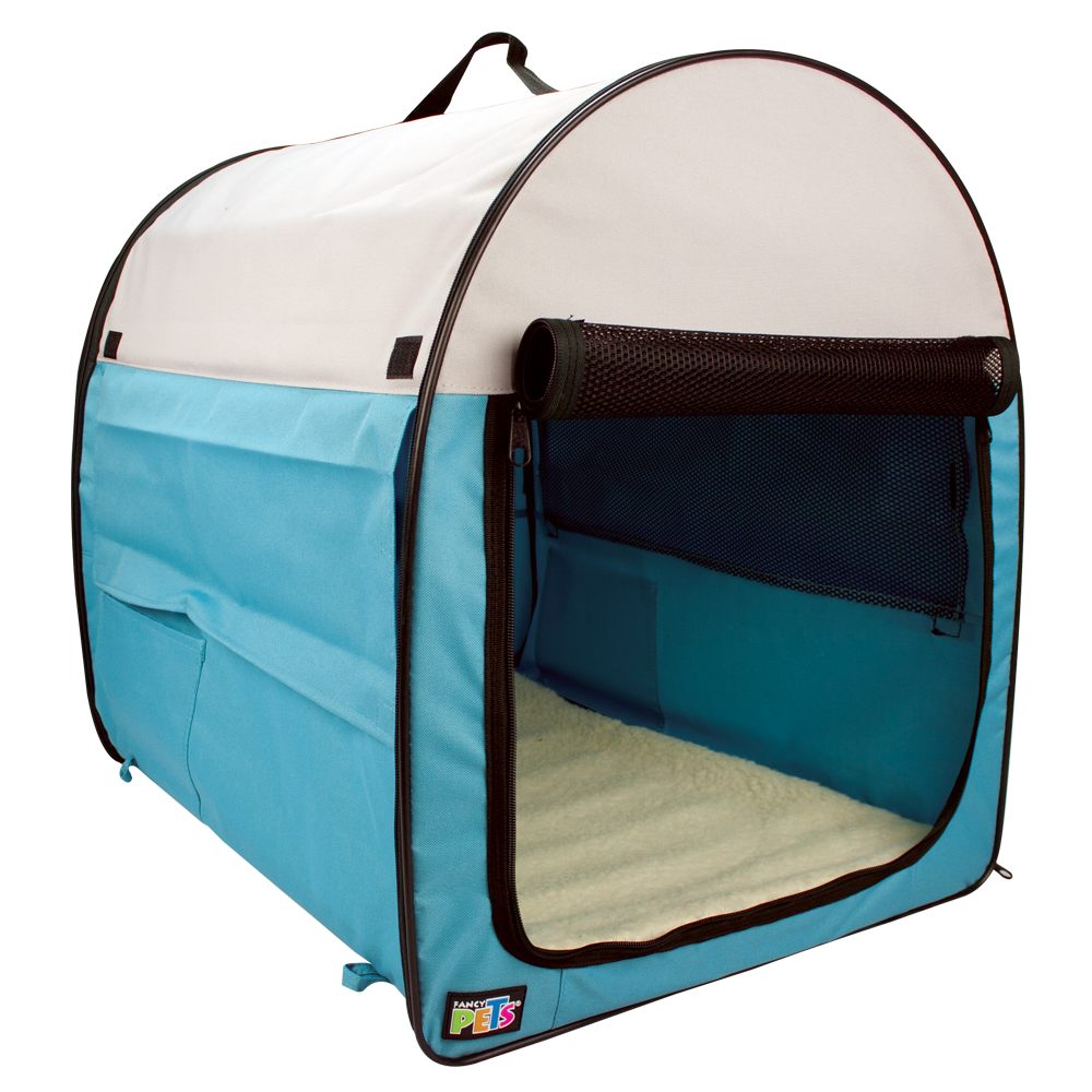 Casa Interior Portátil Fancy Pets FL8820 Azul para Perro y/o Gato Tamaño Intermedio