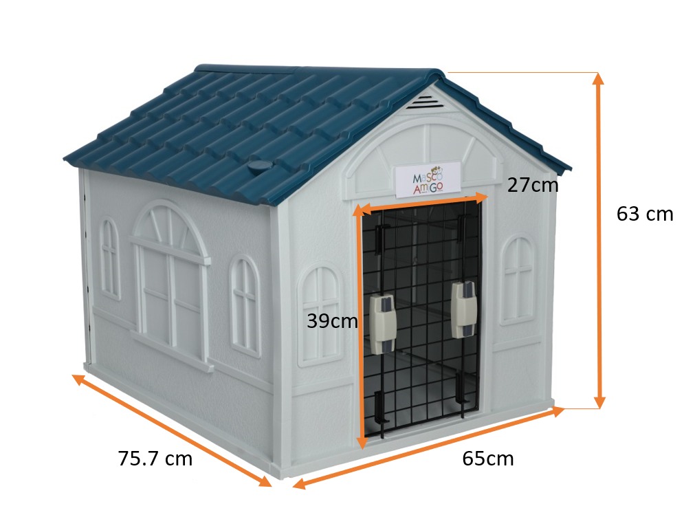 Foto 4 pulgar | Casa para Perro Mediano/Chico Mascoamigo color Azul con Puerta Metálica  75.7x65x63 cm