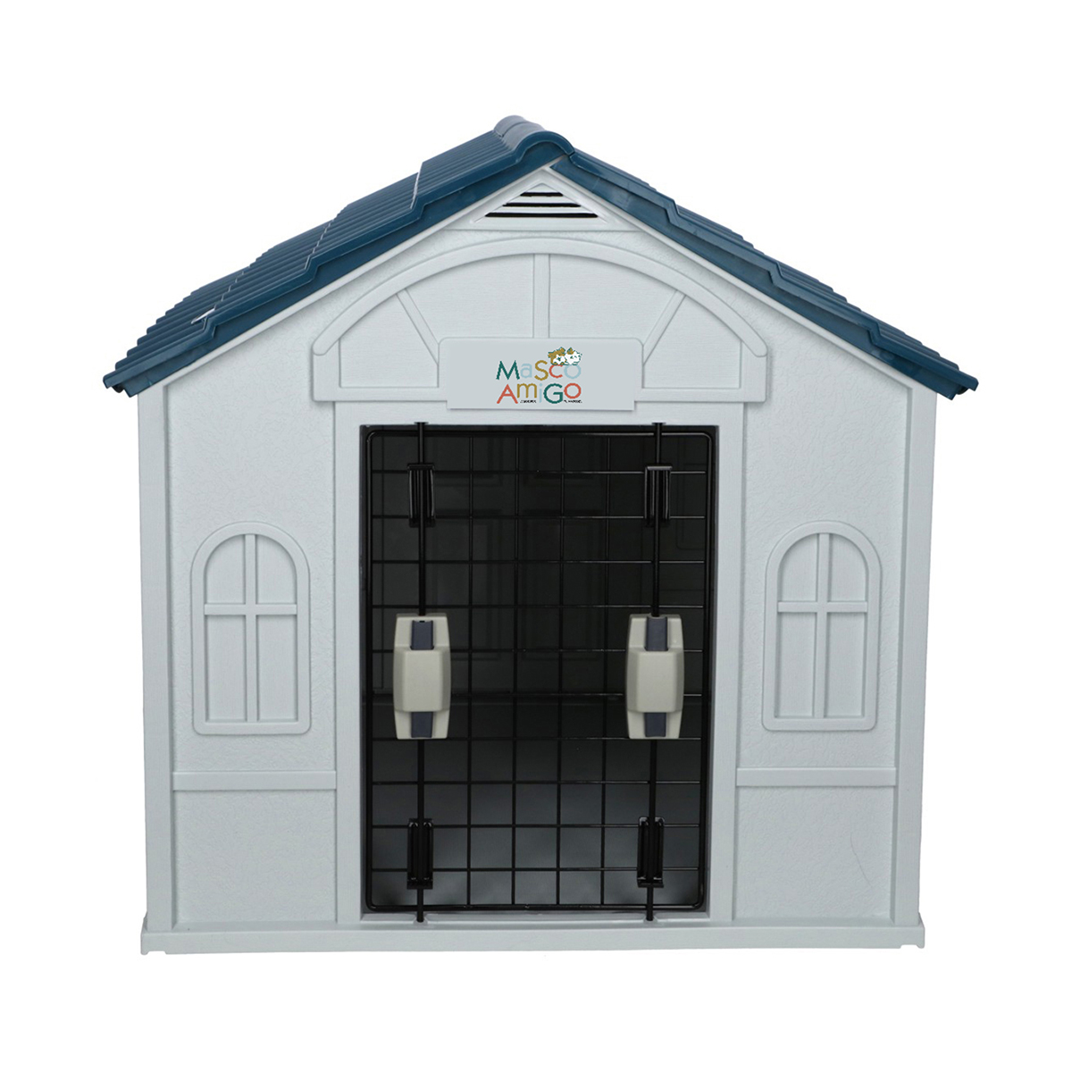 Foto 5 pulgar | Casa para Perro Mediano/Chico Mascoamigo color Azul con Puerta Metálica  75.7x65x63 cm