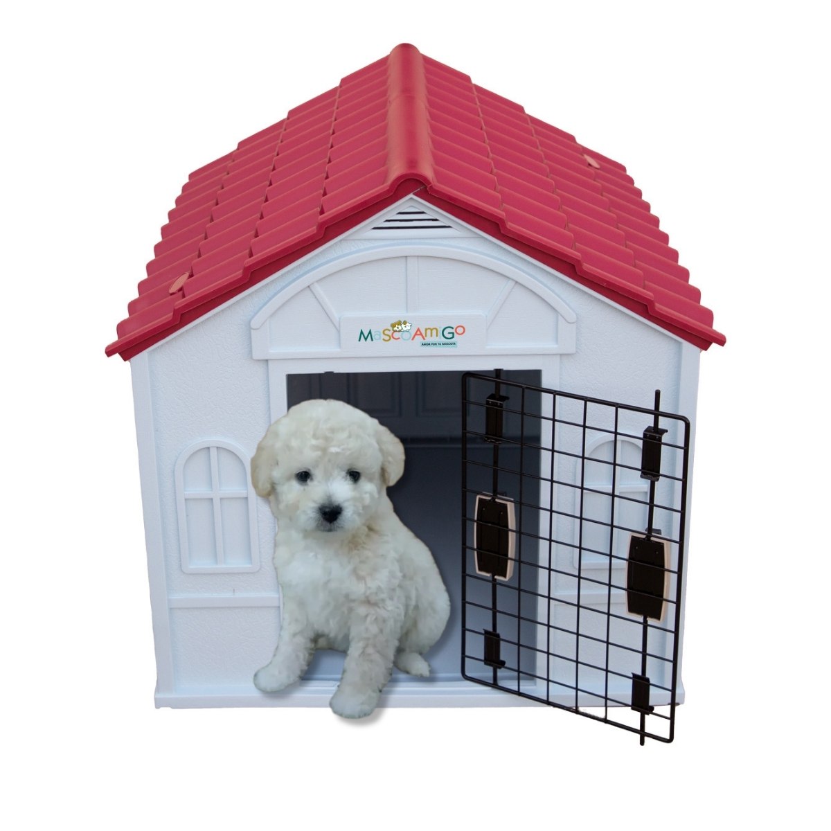 Foto 2 pulgar | Casa Para Perro Mediano/Chico Mascoamigo Color Rojo Con Puerta Metálica  75.7x65x63 cm