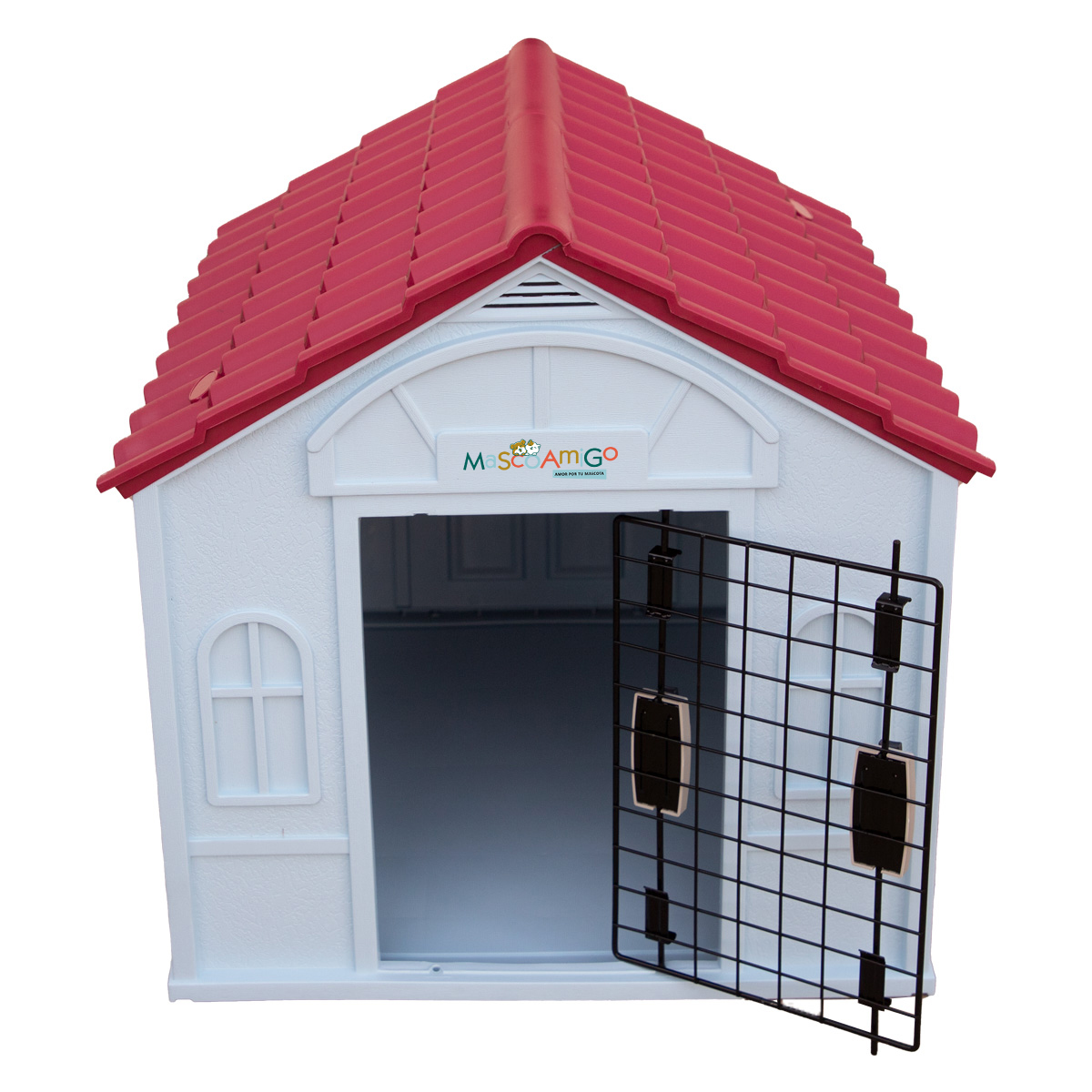 Foto 3 pulgar | Casa Para Perro Mediano/Chico Mascoamigo Color Rojo Con Puerta Metálica  75.7x65x63 cm