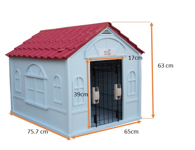 Foto 4 pulgar | Casa Para Perro Mediano/Chico Mascoamigo Color Rojo Con Puerta Metálica  75.7x65x63 cm
