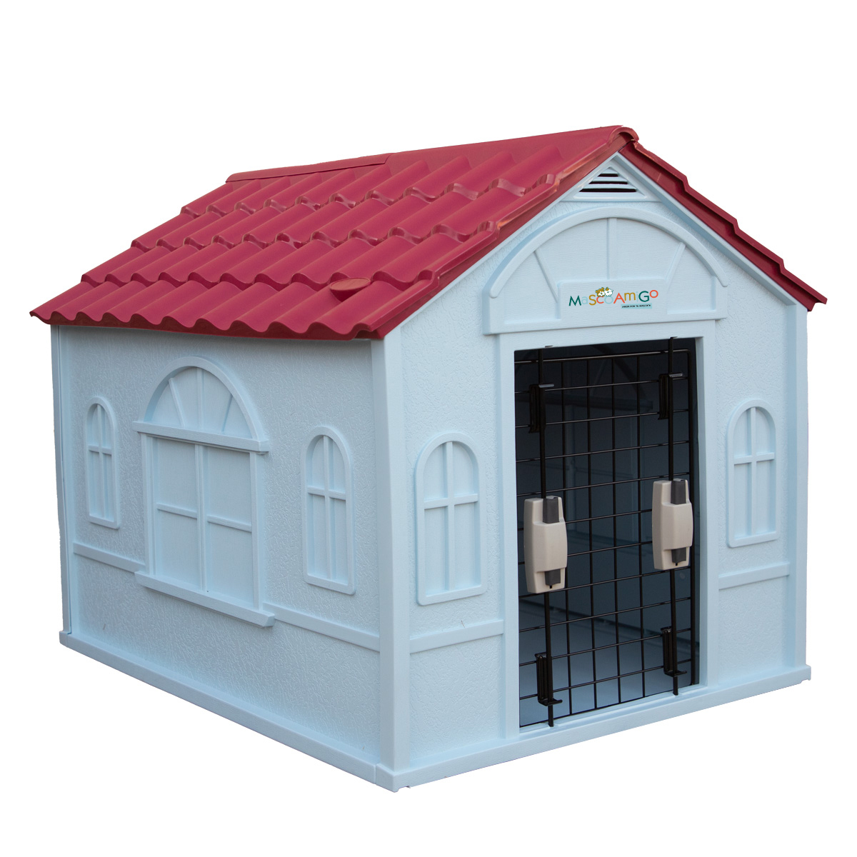 Foto 7 pulgar | Casa Para Perro Mediano/Chico Mascoamigo Color Rojo Con Puerta Metálica  75.7x65x63 cm
