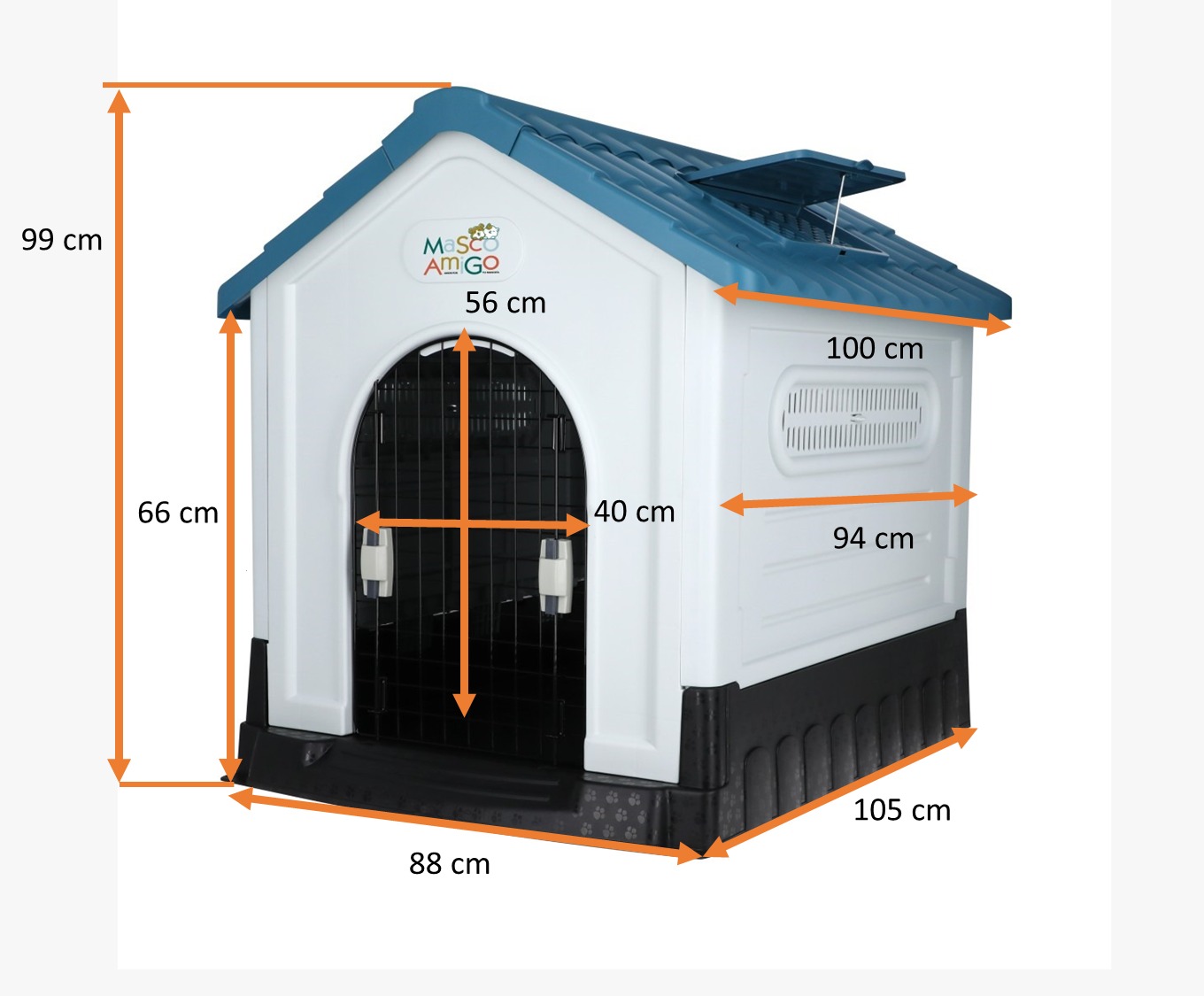 Foto 3 | Casa para Perro Grande Mascoamigo Azul Puerta Metálica