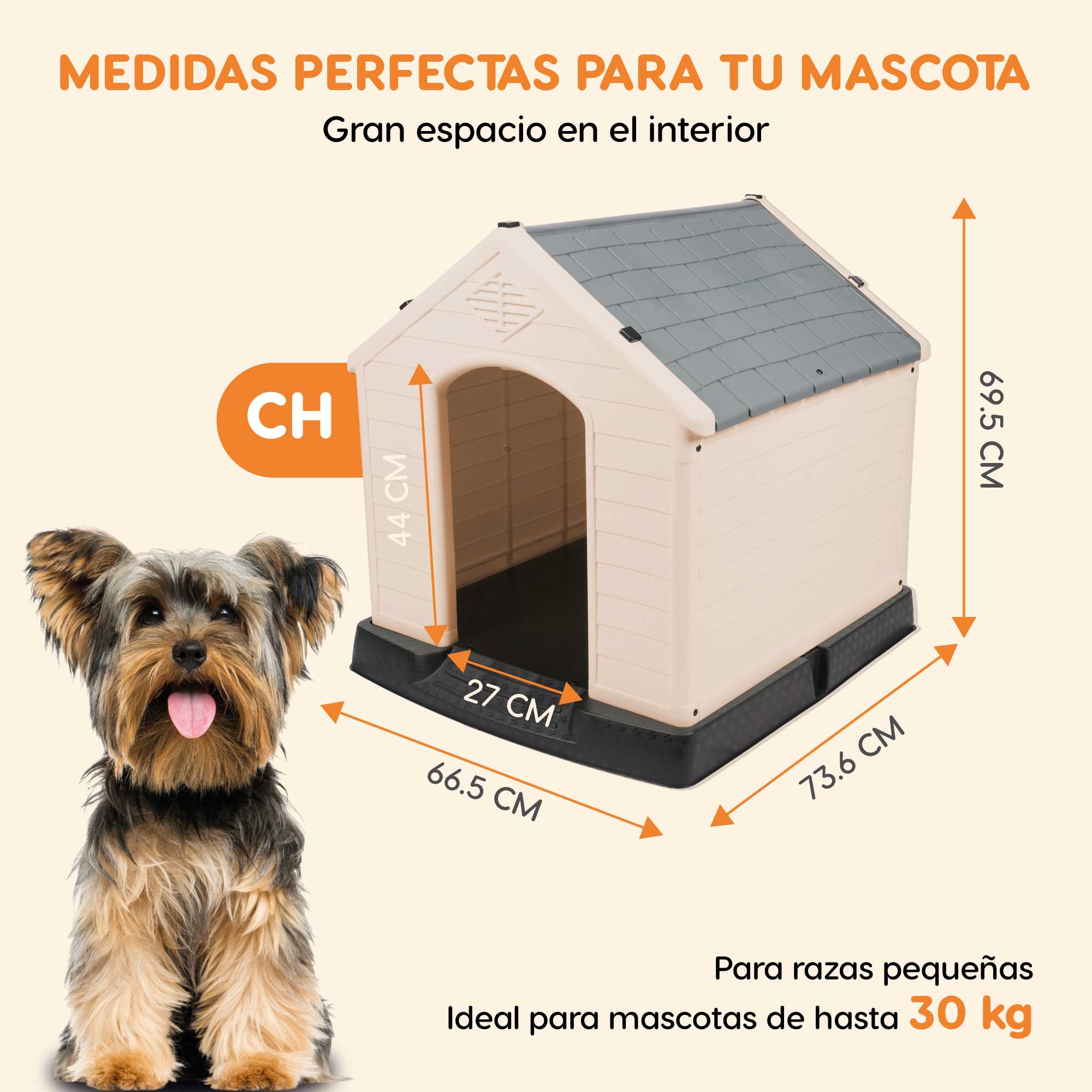 Foto 4 pulgar | Casa Para Mascota Poli Pets PP-CM01GY-QUEBEC Modelo Quebec