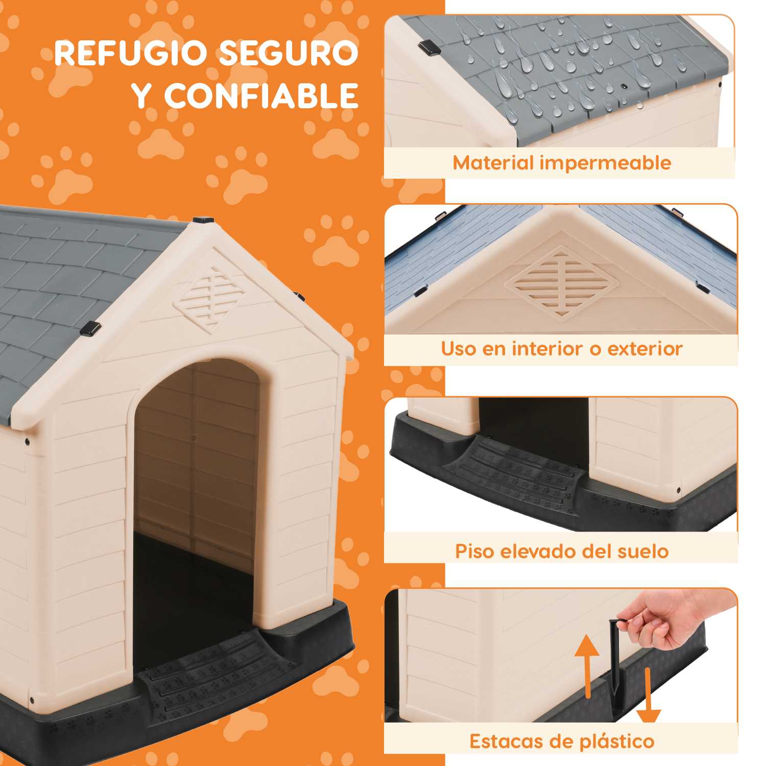 Foto 5 pulgar | Casa Para Mascota Poli Pets PP-CM01GY-QUEBEC Modelo Quebec