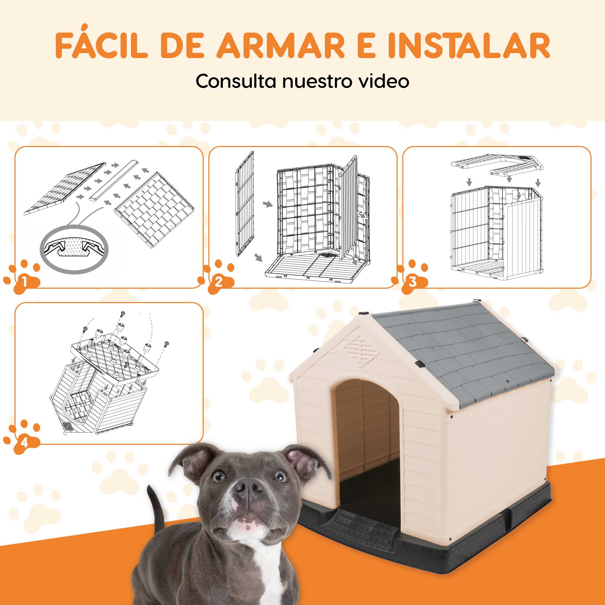 Foto 8 pulgar | Casa Para Mascota Poli Pets PP-CM01GY-QUEBEC Modelo Quebec