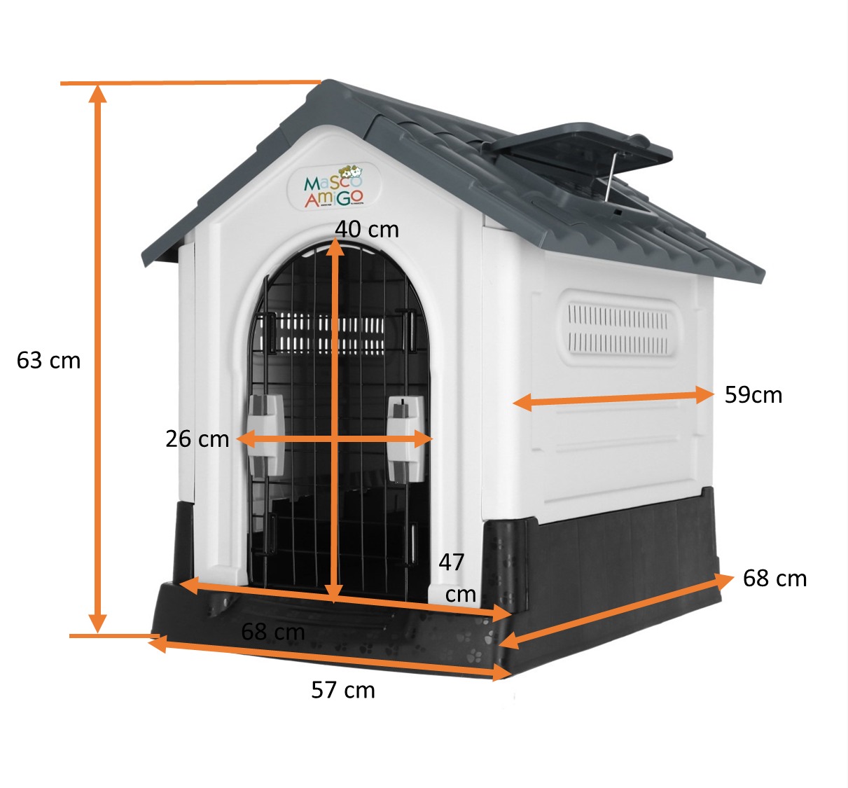 Foto 4 pulgar | Casa para Perro MascoAmigo Térmica Gris para Razas Medianas-Chicas 68 x 57 x 66 cm