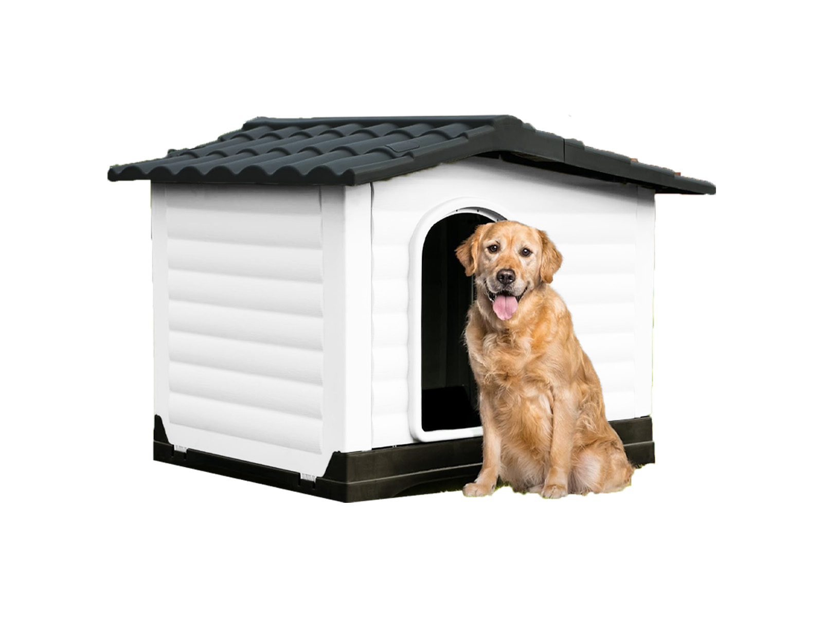 Casa Para Perro Horizontal Grande Gris Oscuro Elan