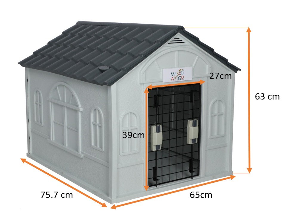 Foto 4 pulgar | Casa para Perro Mediano y Chico MascoAmigo Gris con Puerta Metálica 75.7 x 65 x 63 cm